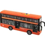 Autobus patrový oranžový na setrvačník se světlem a zvukem, plast, 28cm