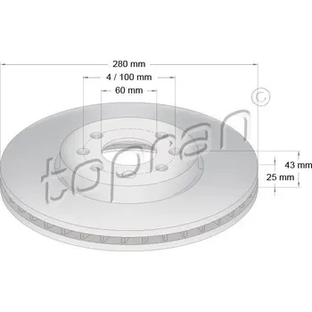 Brzdový kotouč Brzdový kotouč, , 0569007, 0569067, 569007, 569067, 93181113, 93197712, TOPRAN, 207 179