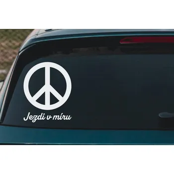 Samolepící dekorace Lepy.cz Samolepka na auto Jezdi v míru Velikost (šířka x výška): 15x19cm, Barevná varianta: Světle žlutá