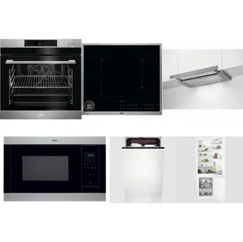 Set domácích spotřebičů AEG BSK782380M + AEG Mastery SenseBoil IAE64413XB + AEG DPE5660M + AEG Mastery MSB2547D-M + AEG Mastery MaxiFlex FSE73507P + AEG Mastery NoFrost SCB618F6TS