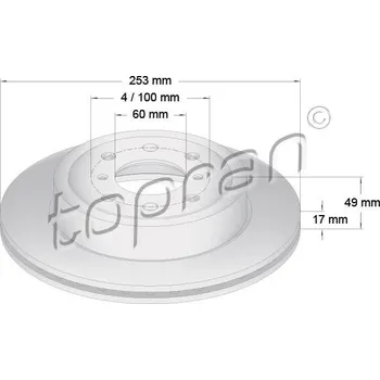 Brzdový systém Brzdový kotouč, , 4706749, 4707288, 93176389, 93179462, TOPRAN, 207 987