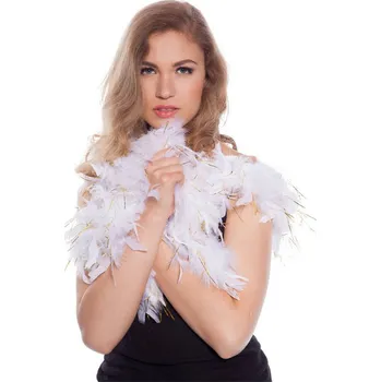 Karnevalový doplněk Boa - bílo-zlaté - 180 cm