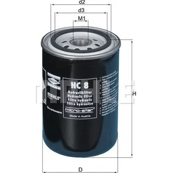 Hydraulický filtr Filtr, pracovní hydraulika, , KNECHT, HC 8