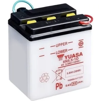 Autobaterie startovací baterie Conventional 6 Volt, , YUASA, 6N5.5-1D