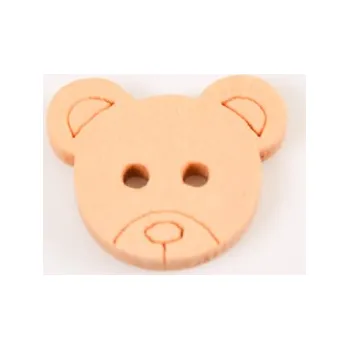 Dřevěný knoflík Handmade medvídek - balení 10 ks