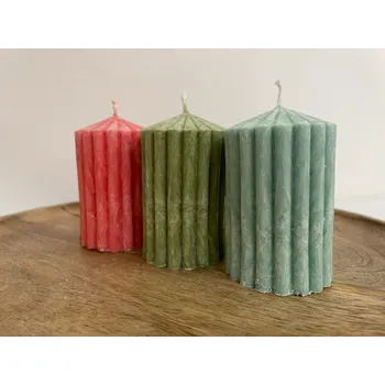 Svíčka Válec žebrovaný, Barva: Fialová