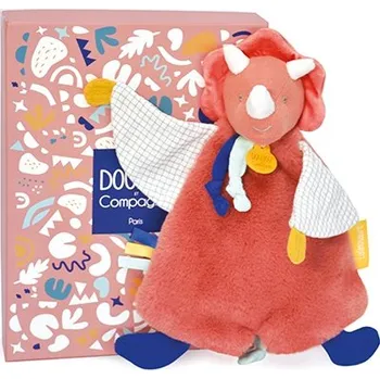 plyšák Doudou Plyšový usínáček dinosaurus oranžový 25 cm