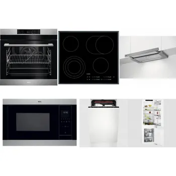 Set domácích spotřebičů AEG BPK742380M + AEG Mastery DirectTouch HK654070FB + AEG DPE5660M + AEG Mastery MSB2547D-M + AEG Mastery MaxiFlex FSE73507P + AEG Mastery FlexiShelf SCE818D3LC