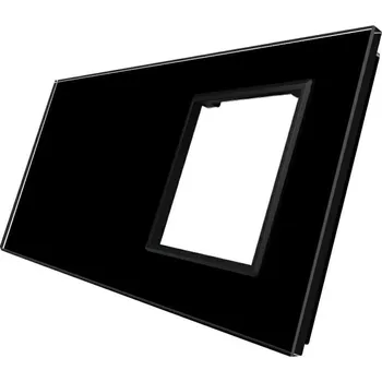 vypínač WELAIK dvojnásobný skleněný panel 0 +zás - černý