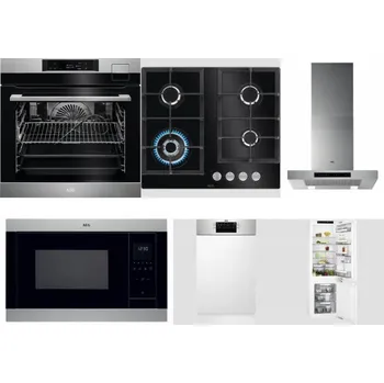 Set domácích spotřebičů AEG BSK792380M + AEG Mastery SpeedBurner HKB64420NB + AEG Mastery DBB5660HM + AEG Mastery MSB2547D-M + AEG Mastery MaxiFlex FEE73517PM + AEG Mastery FlexiShelf SCE818D3LC