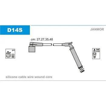 Zapalovací kabel Sada kabelů pro zapalování, , JANMOR, D14S