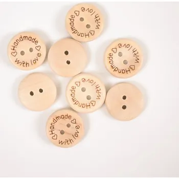Dřevěné knoflíky Handmade 2 cm - balení 10 ks