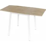 Jídelní stůl, MDF foliovaná / kov, dub sonoma / bílá, MAURO