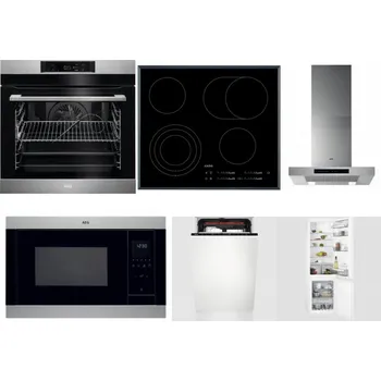 Set domácích spotřebičů AEG BPK742380M + AEG Mastery DirectTouch HK654070FB + AEG Mastery DBB5660HM + AEG Mastery MSB2547D-M + AEG Mastery MaxiFlex FSE73507P + AEG Mastery NoFrost SCB618F6TS