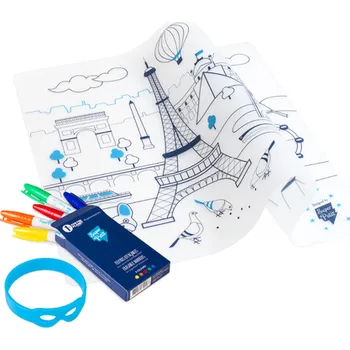 Hračka pro nejmenší Super Petit SuperPetit - silikonová podložka na vybarvování Paříž