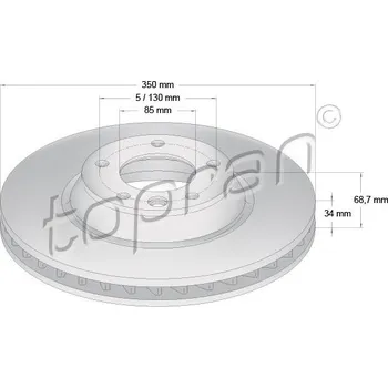 Brzdový kotouč Brzdový kotouč, , 7L6615302E, 7L6615302K, 7L8615302, 95535140250, 95535140251, TOPRAN, 111 289