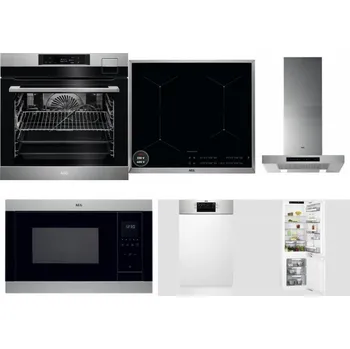 Set domácích spotřebičů AEG BSK792380M + AEG Mastery SenseBoil IAE64413XB + AEG Mastery DBB5660HM + AEG Mastery MSB2547D-M + AEG Mastery MaxiFlex FEE73517PM + AEG Mastery FlexiShelf SCE818D3LC