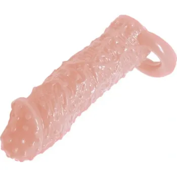 Návlek na penis LOLO hrboatý návlek na penis s kroužkem na varlata