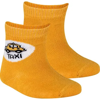 Kojenecké vzorované ponožky WOLA TAXI žluté Velikost: 15-17
