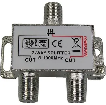 Příjem digitálního pozemního vysílání TST cable Rozbočovač TV 2xF 2x3,7dB/23dB 350