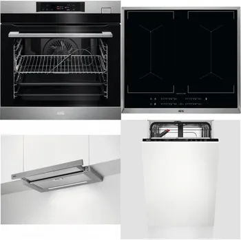 Set domácích spotřebičů AEG BSK782380M + AEG Mastery DoubleBridge IKE64450XB + AEG DPE5660M + AEG Mastery GlassCare FSE73407P