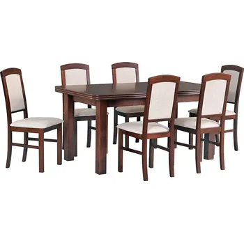 Jídelní set Jídelní set 6+1 Robert Vyberte Tkaninu:: Tkanina 17, Vyberte Moření:: Deska kastan, ostatní černé