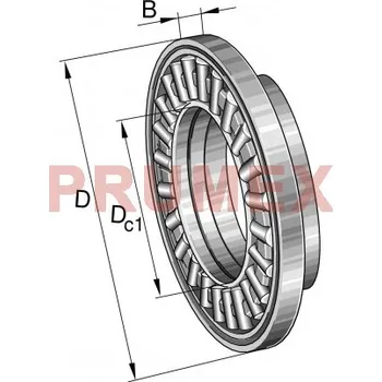 INA AXW 40 axiální jehlová klec s nákružkem