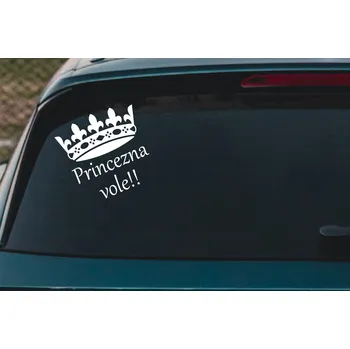 Samolepící dekorace Lepy.cz Samolepka na auto Princezna vole Velikost (šířka x výška): 15x15cm, Barevná varianta: Světle šedivá