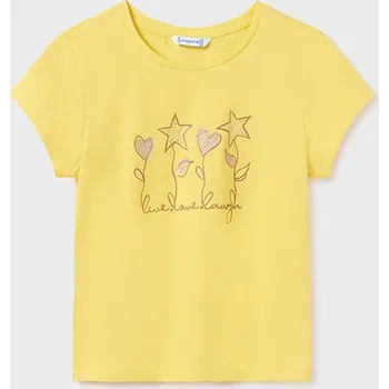 Dívčí oblečení Dívčí triko Mayoral 854 - 16 smetanové, žluté barva: zlatá, Rozměr: 162 (16 let)