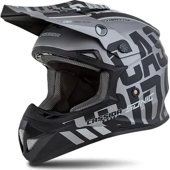 Helma na motorku CASSIDA Motokrosová přilba Cross Cup Sonic černo/matně šedá L