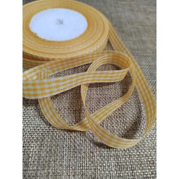 Stuha Károvaná stuha šíře 12 mm žlutá