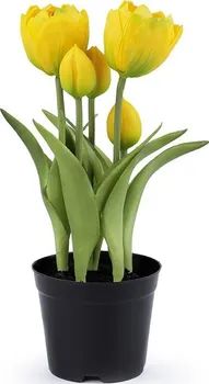 Umělá květina Stoklasa Tulipány v květináči 23 cm žluté