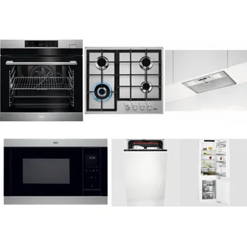 Set domácích spotřebičů AEG BSK782380M + AEG Mastery StepPower HGB64420SM + AEG DGB3523S + AEG Mastery MSB2547D-M + AEG Mastery MaxiFlex FSE73507P + AEG Mastery FlexiShelf SCE818D3LC
