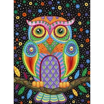 Diamantové malování Diamantový obrázek 15x20cm Sova 1007234