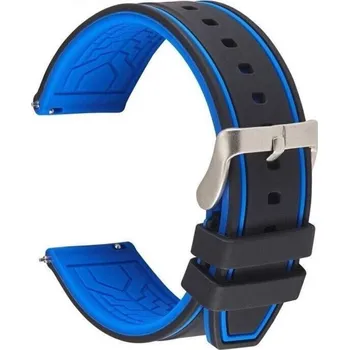 Příslušenství k chytrým hodinkám eses Silikonový řemínek dvoubarevný proužek - Modro černý, 24 mm