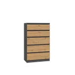 TPS Komoda MALVA M5 - Antracit / Dub artisan