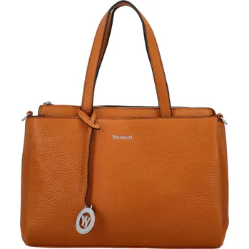 Velká a praktická dámská koženková taška Pierre, hnědá