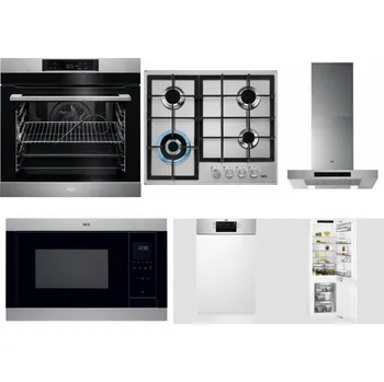 Set domácích spotřebičů AEG BPK742380M + AEG Mastery StepPower HGB64420SM + AEG Mastery DBB5660HM + AEG Mastery MSB2547D-M + AEG Mastery MaxiFlex FEE73517PM + AEG Mastery FlexiShelf SCE818D3LC