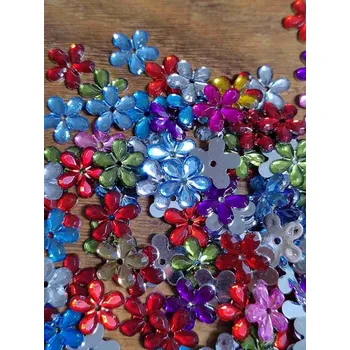 umělá květina Plastový květ našívací Ø11 mm 10 ks mix barev