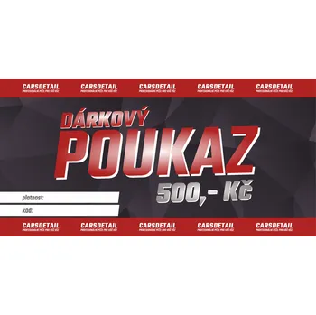 Dárková visačka Carsdetail Dárkový poukaz v hodnotě 500,- Kč