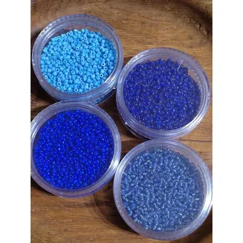 Korálek Korálky skleněné 4 x 30 g modré odstíny č.1