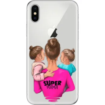 Pouzdro na mobilní telefon Odolné silikonové pouzdro iSaprio - Super Mama - Two Girls - iPhone X