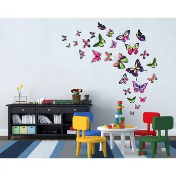 Samolepící dekorace Nálepka na zeď veselé motýly 76 x 100 cm