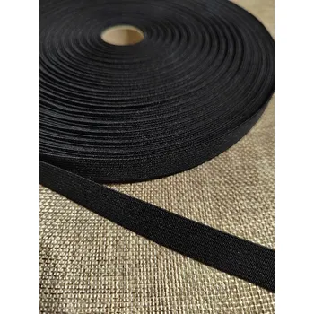 Textilní guma Pruženka hladká šíře 15 mm tkaná černá