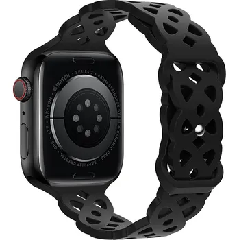 Ostatní příslušenství k chytrým hodinkám Silikonový řemínek krajkový na Apple watch 38/40/41 Černá