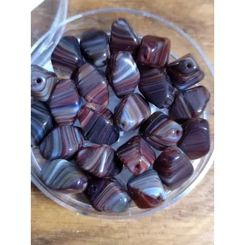 Korálek Korálky skleněné směs 30g hnědá tmavá