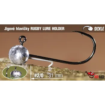 Rybářský háček Jigová hlavička REDBASS Sickle RUGBY - LURE HOLDER #2/0 - 31 mm - #2/0 - 3 g, 5 ks