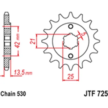 Řetězová sada pro motocykl Přední řetězové kolečko Ducati 650 Indiana Custom 1987 - 1988 15 zubů