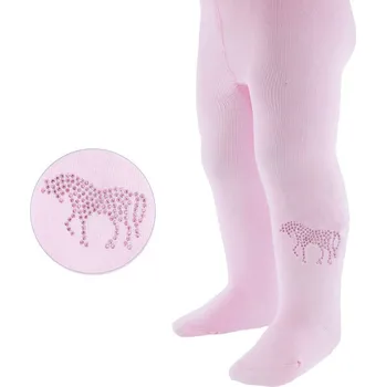 Dívčí punčocháčky Jednorožec růžové s kamínky 68/74