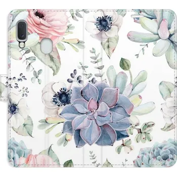 Pouzdro na mobilní telefon Flipové pouzdro iSaprio - Succulents - Samsung Galaxy A20e